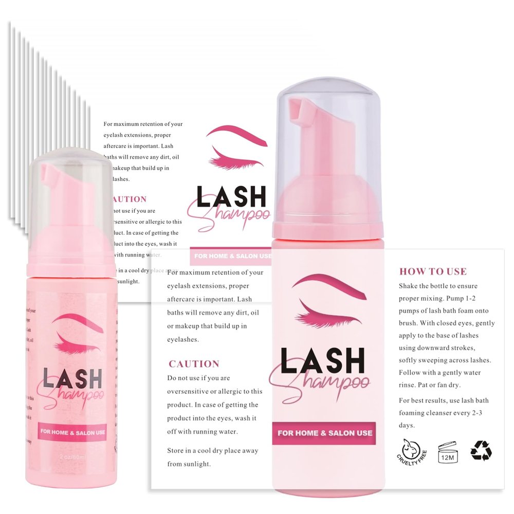50PCS Lash Shampoo Label Stickers for Bottle, Lash Extension Stickers for Foam Pump Bottle Lash Bath Wash Label Personalised Stickers (C)
