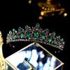 OOGHE Tiaras and Crowns for Women, Baroque Vintage Black Green Crystal Bridal Tiaras Crowns Pageant Diadem Rhinestone Veil Tiara Headbands Wedding Hair Accessories view 2