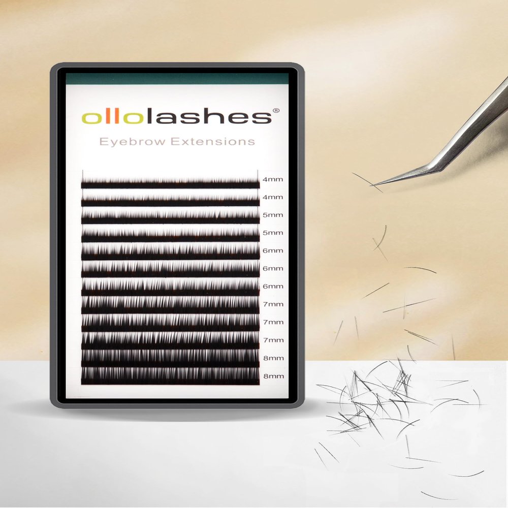 Eyebrow Extensions I Curl 0.10mm Mix4-8mm 4mm 5mm 6mm 7mm 8mm Black Color for Salon Use Only (Black Mix4-8mm 0.10 I Curl)