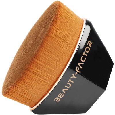 BEAUTYFACTOR Foundation Makeup Brush,Flat Top Kabuki Brush,Foundation Brush for Liquid Makeup,Makeup Blending Brushes for Self Tanner Cream,Powder and Bronzer with Storage Box(Black)