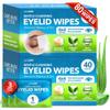 JJ CARE Eyelid Cleaning Wipes - Box of 80, 4"x4" Individually Wrapped Moisturizing Eye Lid Scrubbing Wipes for Irritated, Itchy, and Dry Eyes, Hypoallergenic Eye Scrub & Eyelashes cleaning Pads view 1