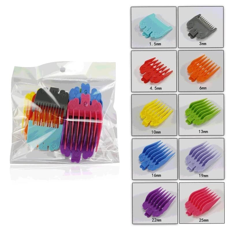 10Pcs Fashion Men Hair Clipper Limit Comb Salon for Barber Cutting Guide Replacement Attachment Hair Trimmer Styling Tools