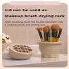 Iborrys Makeup Brush Silicone Cleaning cup - Portable Foldable Silicone Makeup Brush Holder,Bottom-Embedded Makeup Brush Cleaning Mat & Makeup brush cleaner and dryer 2-in-1 Design (Khaki) view 3