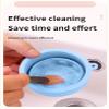 Iborrys Makeup Brush Silicone Cleaning cup & Silicone Makeup Brush Holder 2 in 1, Portable Foldable silicone Makeup brush Cleaning Mat with Holder for Storage&Air Dry Brushes (Blue) view 3