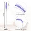 G2PLUS 300PCS Disposable Mascara Brushes, Crystal Lash Brush Makeup Kit, Adjustable Eyelash Spoolies for Eyelash Extensions, Eyebrow and Makeup (White + Purple) view 2
