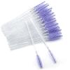 G2PLUS 300PCS Disposable Mascara Brushes, Crystal Lash Brush Makeup Kit, Adjustable Eyelash Spoolies for Eyelash Extensions, Eyebrow and Makeup (White + Purple) view 3