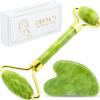 Disemot Jade Roller & Gua Sha Facial Tools, Natural Anti-Aging Jade Beauty Skin-Care Tool Face Roller to Rejuvenate Facial Skin Cooling, Slimming & Firming, Great as Stocking Stuffers view 1