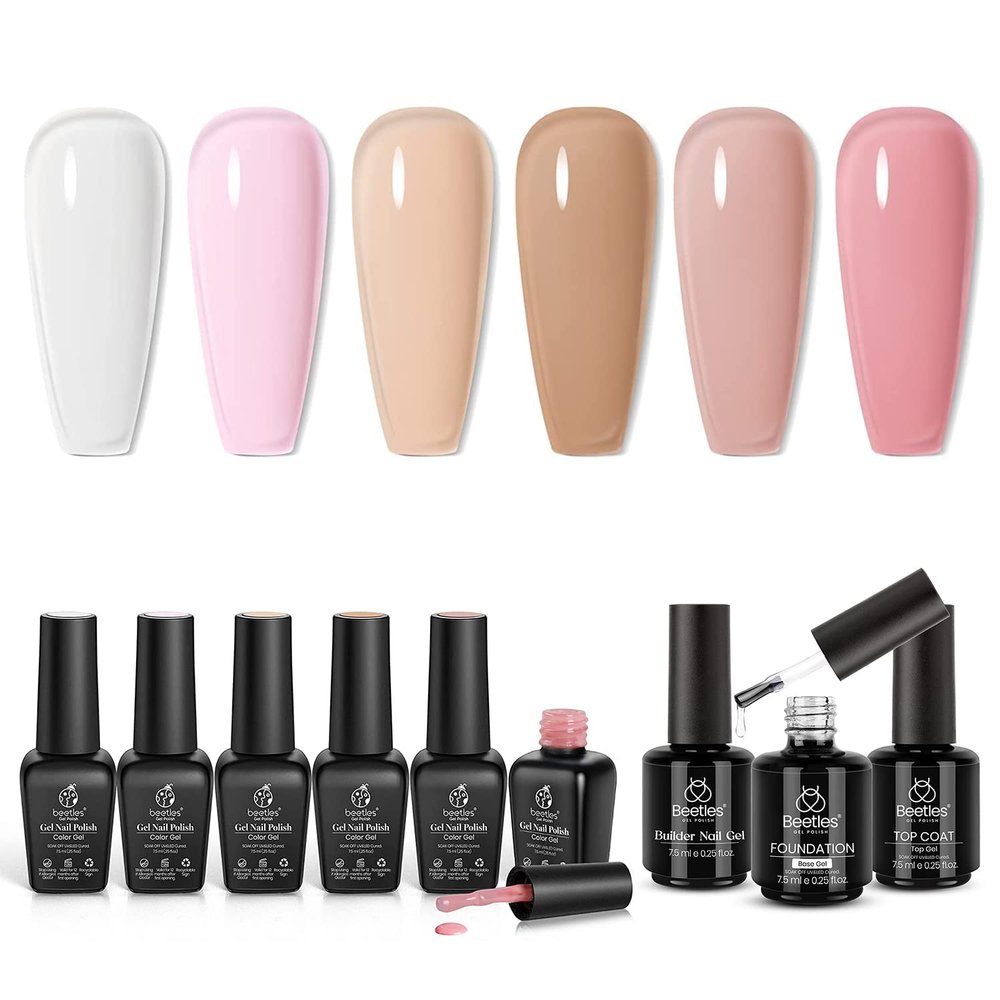beetles Gel Polish Nail Set 6 Colors Ultimate Monochrome Collection and Gel Polish Nail Set 6 Colors Ultimate Monochrome Collection