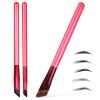 FOMIYES 3-piece Brow Set Realistic Eyebrow Brush Flat Angled Makeup Cosmetics Supplies view 1