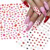 Valentine Girl Love Nail Art Stickers, Cute Kisses Red Heart Nail Decals, Self Adhesive Stickers for Immediate Nail Decoration, ACH Sticker Measures Approximately 3.5 x 5inch. view 1