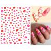 Valentine Girl Love Nail Art Stickers, Cute Kisses Red Heart Nail Decals, Self Adhesive Stickers for Immediate Nail Decoration, ACH Sticker Measures Approximately 3.5 x 5inch. view 2