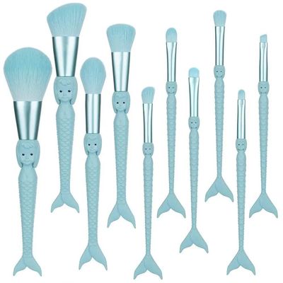 10 piece Mermaid Makeup Brush Set Soft Bristles Eye Shadow Brush Makeup Tool