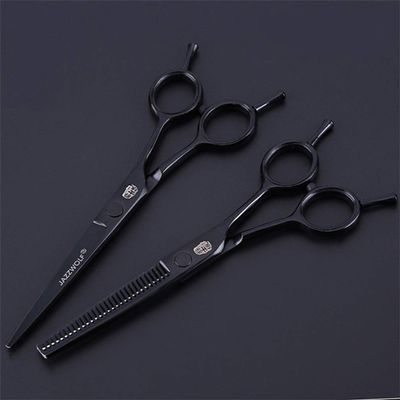 6.0 Hairdresser Professional Scissors Set,Hair Cutting Scissors for Barber (440C Stainless Steel Styling Tool),Light And Sharp,for Salon,Barbers Or Home Use (Black)