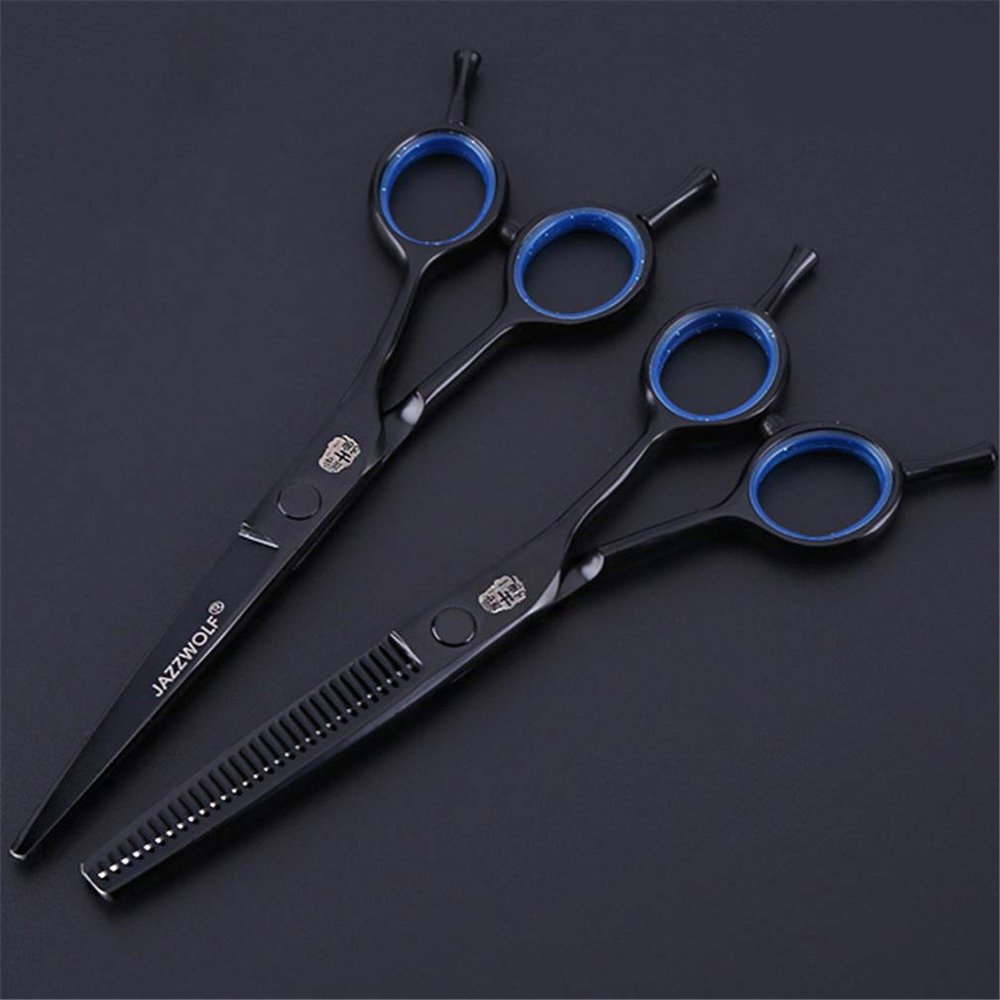 6.0 Hairdresser Professional Scissors Set,Hair Cutting Scissors for Barber (440C Stainless Steel Styling Tool),Light And Sharp,for Salon,Barbers Or Home Use (Blue)
