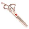6.0 Inch Hair Cutting Scissors Set,Hairdressing Scissors 440C Stainless Steel Styling Tool (Light And Sharp),for Barber/Salon/Home Shear Kit (Red 5.5 Inch) view 3