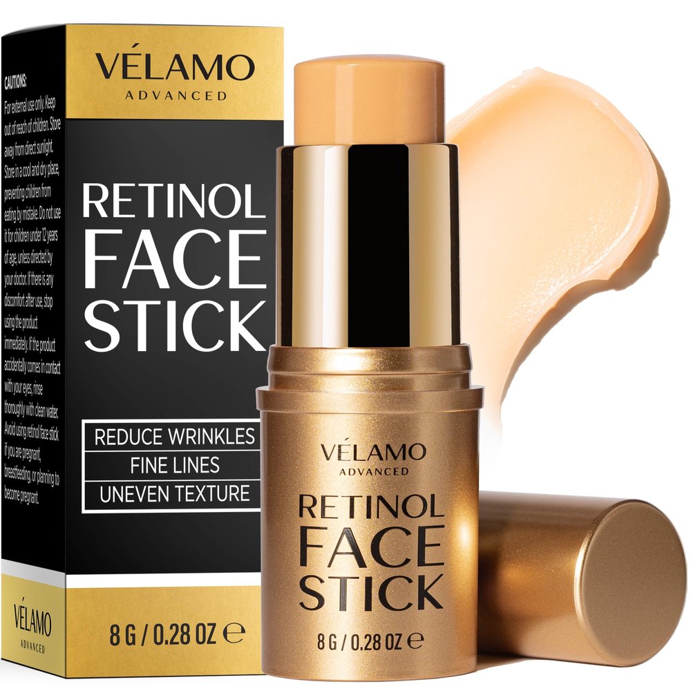 VELAMO ADVANCED Retinol Face Stick: Reduce Fine Lines Wrinkles and Uneven Texture - Retinol Cream for Face Anti Wrinkle Anti Aging - 0.28 OZ/8g
