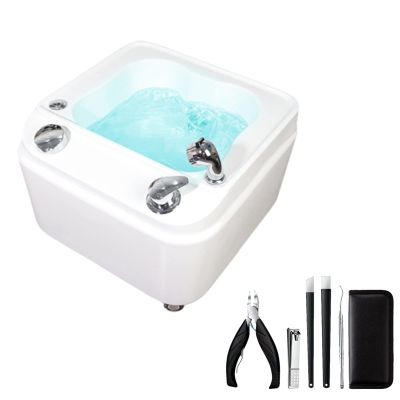 Acrylic Foot Bath Floor Type Foot Massage Basin Pedicure Sink Foot Massager Spa With Heat And Massage Colorful Lamp Footbath Hot And Cold Adjustment Nail Salon Pedicure Bathtub ( Size : Bath+pedicure