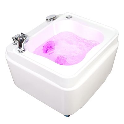 WYOERN Acrylic Foot Bath Floor Type Foot Massage Basin Pedicure Sink Foot Massager Spa with Heat and Massage Colorful Lamp Footbath Hot and Cold Adjustment Nail Salon Pedicure Bathtub (Size : Bath)