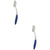 2Pcs Pumice Stone Brush Pedicure Tools Handle Hard Skin Remover for Foot Hands File Exfoliation (Blue) view 1