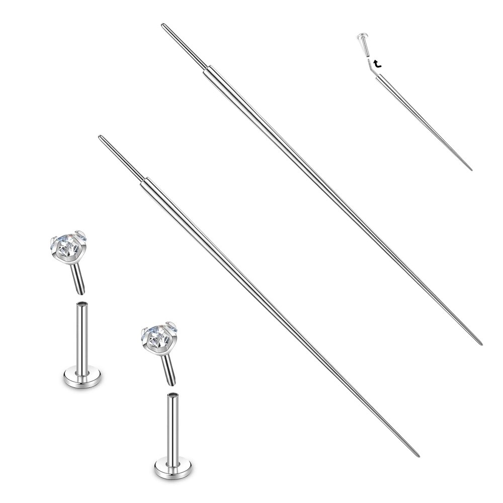 BodyAce G23 Titanium Threadless Piercing Taper, 14G 16G 18G Piercing Taper Insertion Pin, Body Piercing Stretching Kit Assistant Tool for Nose/Ear/Navel/Lip/Eyebrow [20G(0.8mm)]