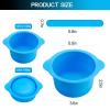 2Pcs Silicone Wax Warmer Liners, Wax Melt Liners for Warmers Reusable Non-Stick Wax Pot Silicone Bowl Replacement with 2 Wax Spatula Sticks for Hair Removal (Red, Blue) view 2