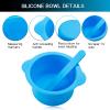 2Pcs Silicone Wax Warmer Liners, Wax Melt Liners for Warmers Reusable Non-Stick Wax Pot Silicone Bowl Replacement with 2 Wax Spatula Sticks for Hair Removal (Red, Blue) view 3