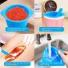 2Pcs Silicone Wax Warmer Liners, Wax Melt Liners for Warmers Reusable Non-Stick Wax Pot Silicone Bowl Replacement with 2 Wax Spatula Sticks for Hair Removal (Red, Blue) view 4