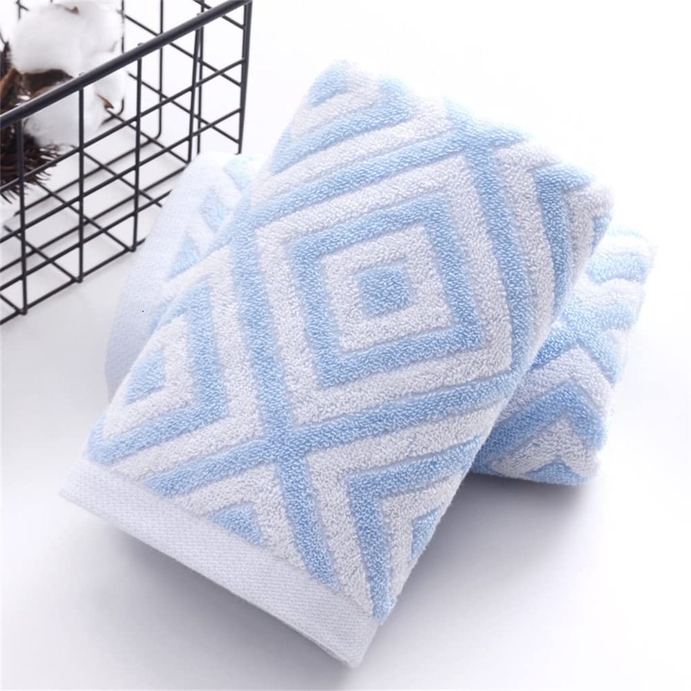 British Jacquard Lattice Cotton Washcloth Travel Hotel Motel Camping Portable Clean Face Towel (Color : C, Size : 35x75cm) (A 35x75cm)