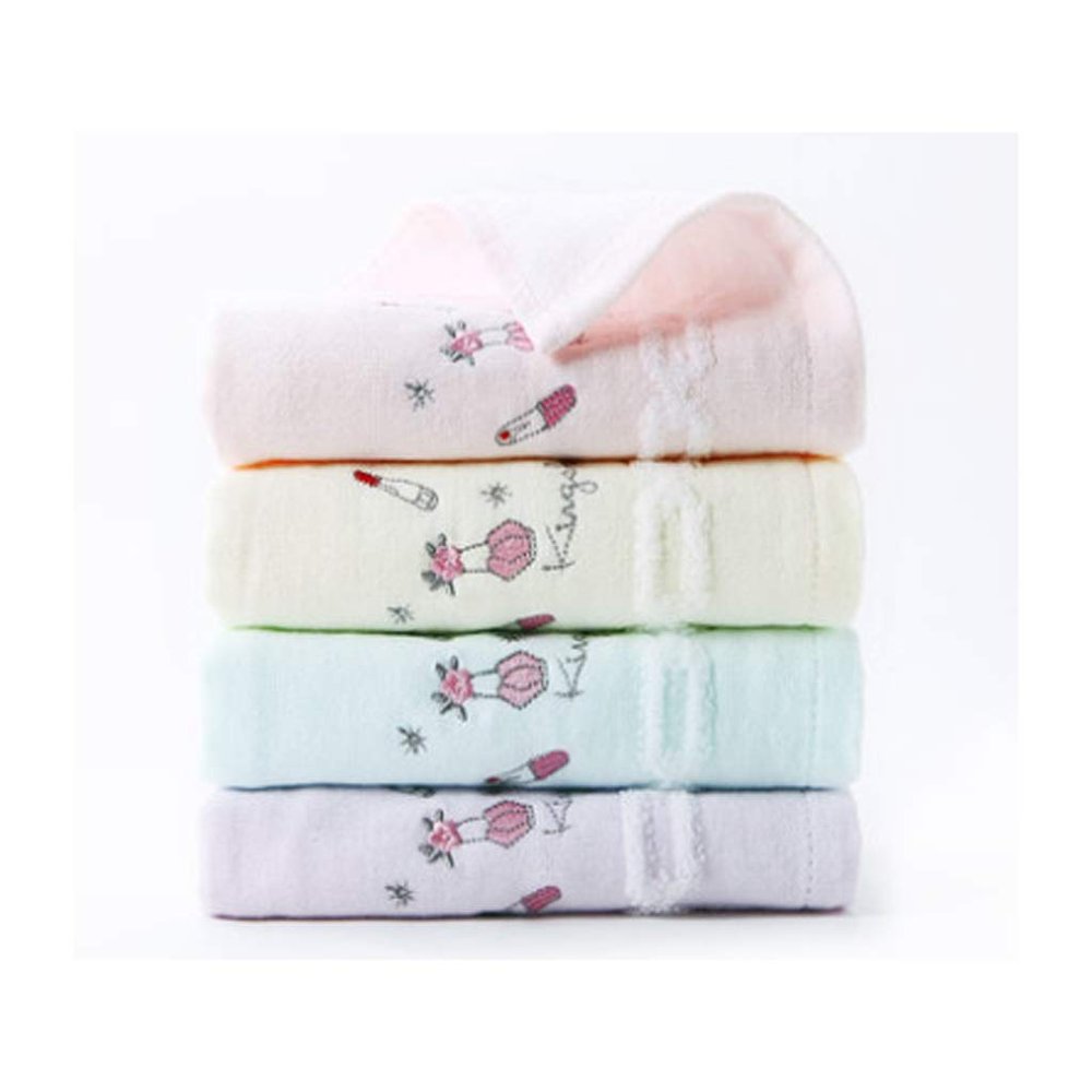 4 Towels, Pure Cotton Face Wash, Household Adult Large Towel, Soft Absorbent Cotton Face Wipe (Color: E) (C)