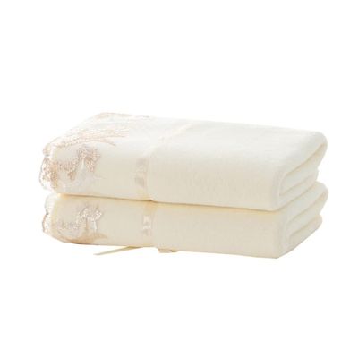 Adult Pink Yellow Blue Towel Cotton Large Lace Embroidered Terrycloth Face Towel (Color : B, Size : 35 X 75 cm) (C 35 X 75 cm)