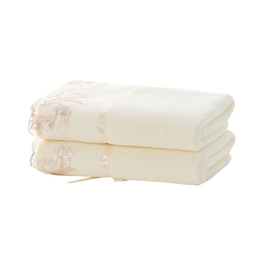 Adult Pink Yellow Blue Towel Cotton Large Lace Embroidered Terrycloth Face Towel (Color : B, Size : 35 X 75 cm) (C 35 X 75 cm)