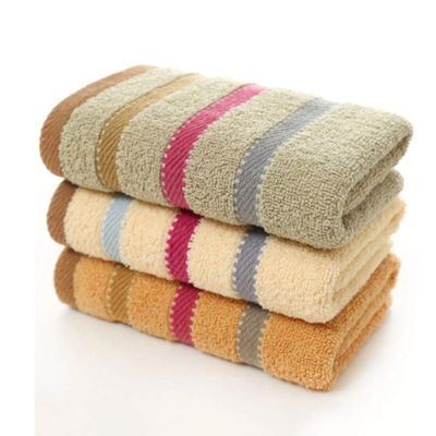 35X75CM Striped Cotton Towel, Soft, Water-Absorbent, Breathable, High-Absorption Face Towel/Hair Towel
