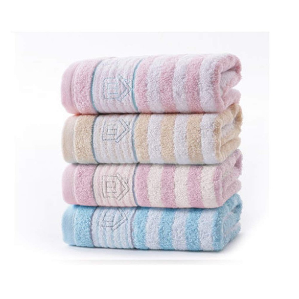 4 Towels, Pure Cotton Face Wash, Household Adult Large Towel, Soft Absorbent Cotton Face Wipe (Color : E) (A)