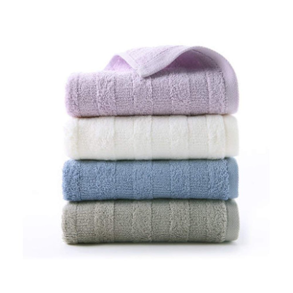 4 Towels, Pure Cotton Face Wash, Household Adult Large Towel, Soft Absorbent Cotton Face Wipe (Color: B) (C)