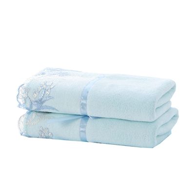 Adult Pink Yellow Blue Towel Cotton Large Lace Embroidered cloth Face Towel (Color : B, Size : 35 X 75 cm) (A 35 X 75 cm)