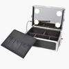 4 in 1 Rolling Makeup Artist Trolley Travel Cosmetic Removable Wheels With LED light 10 level lift dimming Professional Artist Box,Black,36x25x64cm (Black 36x25x54cm) view 4