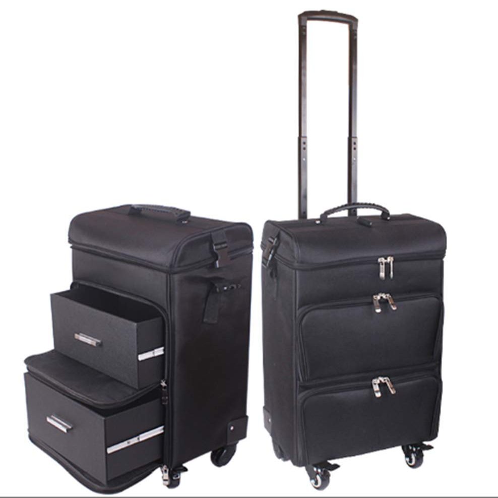 Makeup Trolley Case High Capacity Universal Wheel Waterproof Pe Material Professional Makeup Artist Beautician Manicure/Toolbox