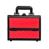 Aluminum Alloy Cosmetic Case Key k Double Open Hand-Printed Manicure Vanity Case Multi-Layer Multi-Functional Storage Box (Red) view 1