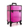 Aluminum Alloy Cosmetic Case Trolley with Wheel Beauty Vanity Case Salon Toolbox Multi-Layer Nail Storage Box (rosered) view 1