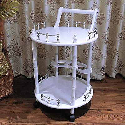 Beauty Salon Cart Small Shelf Hairdressing Tool Cart New Zealand Pine Phnom Penh Waterproof Film Nail Table Storage Cart Move,brownround (Whiteround)