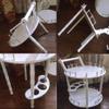 Beauty Salon Cart Small Shelf Hairdressing Tool Cart New Zealand Pine Phnom Penh Waterproof Film Nail Table Storage Cart Move,brownround (Whiteround) view 3