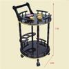 Beauty Salon Cart Small Shelf Hairdressing Tool Cart New Zealand Pine Phnom Penh Waterproof Film Nail Table Storage Cart Move,brownround (Whiteround) view 4