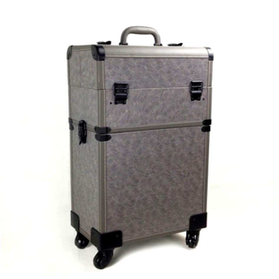 Professional Rolling Makeup Case Cosmetic Trolley Beauty Cosmetic Designed Barber/Beauty Salon Professional Tools 37x22.5x67cm,gray (gray)