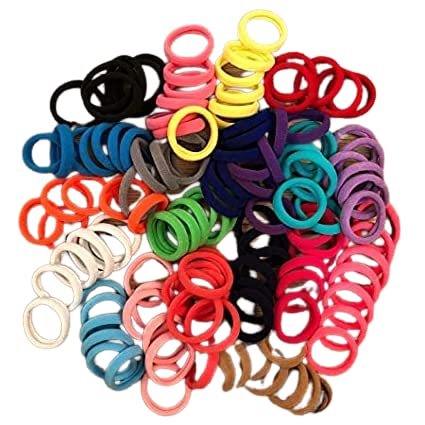 EXTREME SALES, Elastic Hair Rubber Bands for Girls Women | Elastic Cotton Stretch Hair Ties | Elastic Hair Rubber Bands Pony Tail Holder, Pink (PACK - 6, YELLOW)