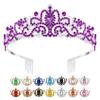 Crowns Purple Crystal Tiaras for Women Rhinestone Headbands for Girl Happy Birthday Princess Crown with Combs Elegant Headdress Decorations for Christmas Bridal Wedding Prom Party Costumes Gifts view 1