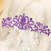Crowns Purple Crystal Tiaras for Women Rhinestone Headbands for Girl Happy Birthday Princess Crown with Combs Elegant Headdress Decorations for Christmas Bridal Wedding Prom Party Costumes Gifts view 2