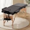 2 Section Foldable Massage Table, Height Adjustable Portable Massage Table Lash Bed Massage Bed with Carrying Bag Face Cradle Armrest & Hand Pallet, Lightweight Wooden Frame Massage Tables, BLACK view 1