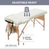 2 Section Foldable Massage Table, Height Adjustable Portable Massage Table Lash Bed Massage Bed with Carrying Bag Face Cradle Armrest & Hand Pallet, Lightweight Wooden Frame Massage Tables, CREAM view 3