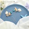 Yean Wedding Hair Pins Seashell Hair Piece Bridal Accessories Silver Starfish Hair Piece Hair Clip for Women and Girls view 2