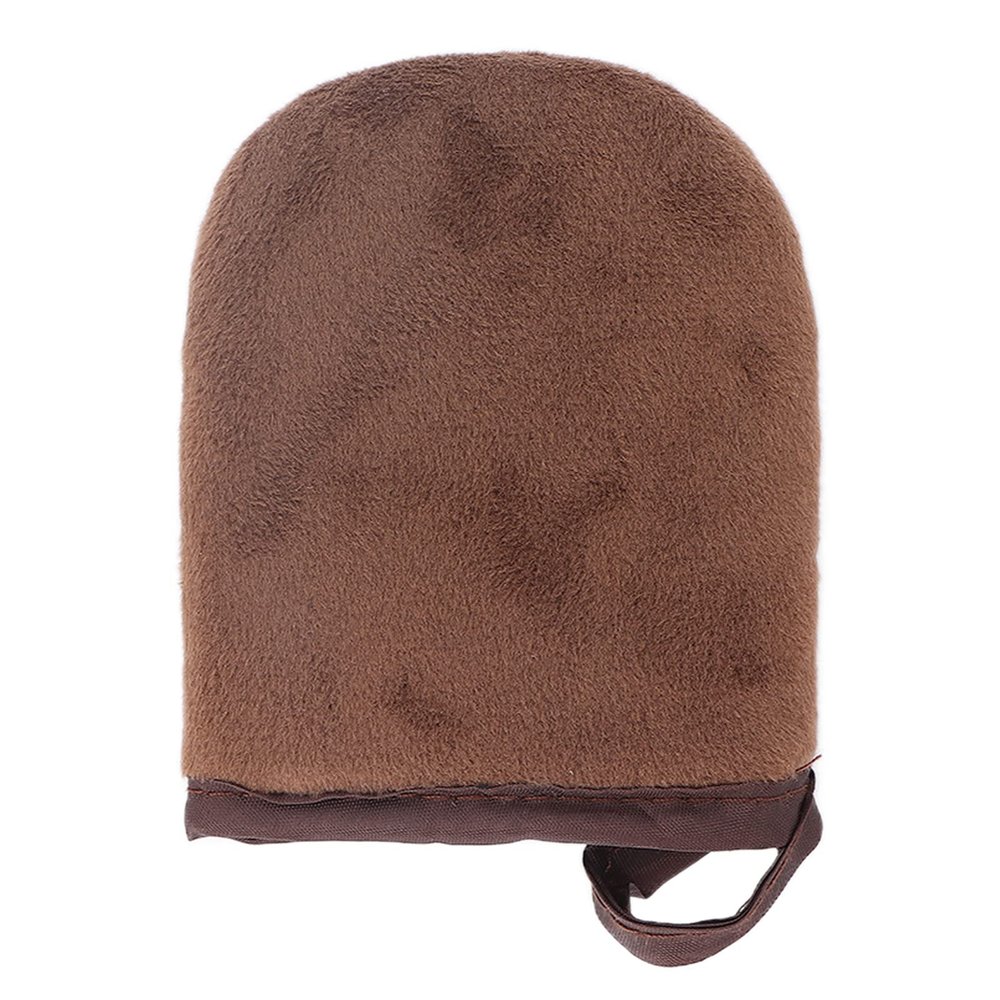 Saluaqui Self Tanning Mitt for Self Tan, Self Tanner Mitt for Application of Self Tanner, Flocking Self Tanner Mitten Lotion Applicator Small Sunless Tanner Mitt, Washable And Reusable (Brown)